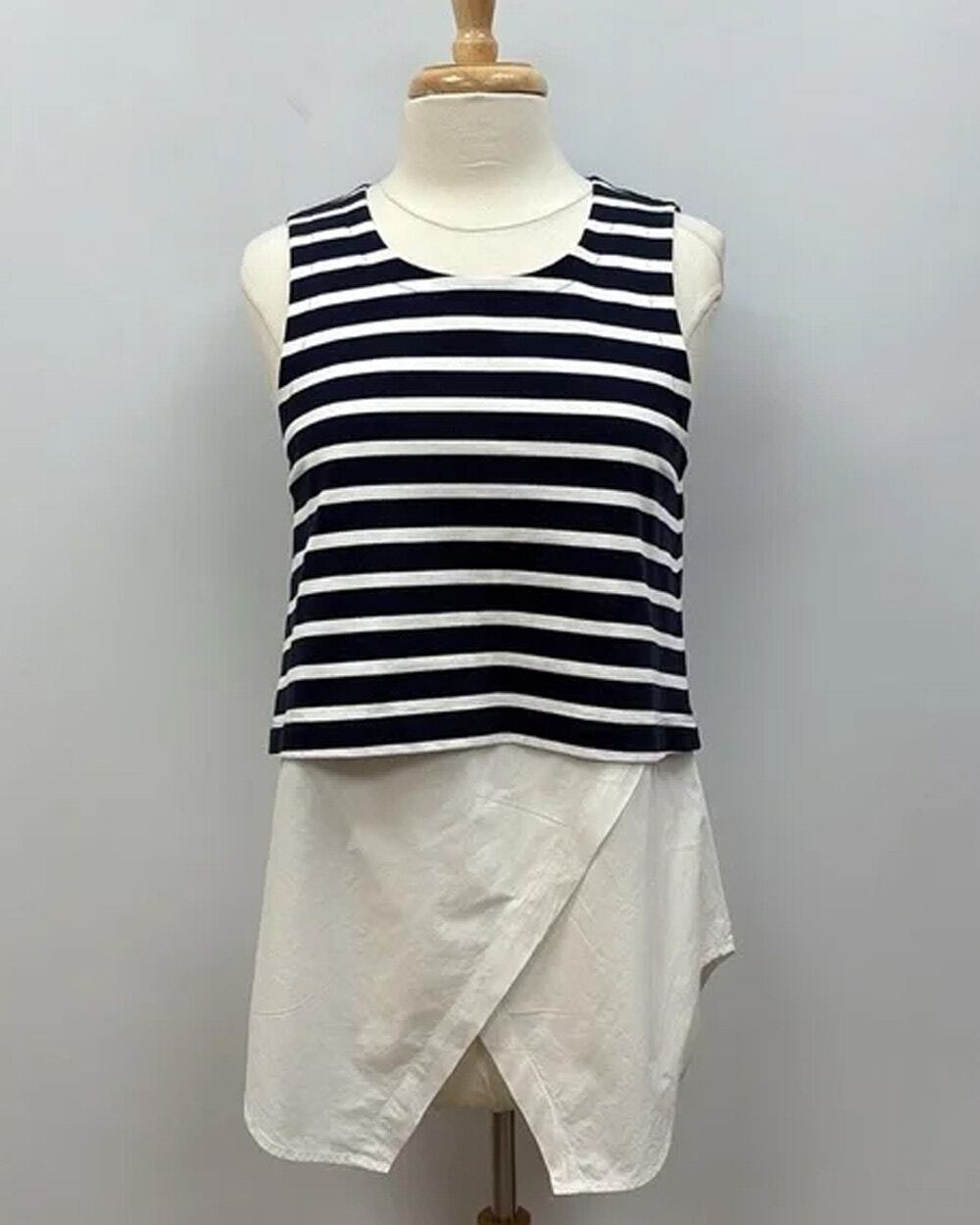 Derek Lam 10 Crosby Womens Striped Top 4 Nautical Minimalist Resortwear Preppy